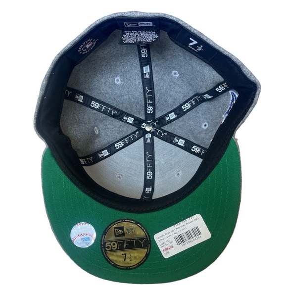 TORONTO BLUE JAYS 25th Anniversary New Era 5950 Melton Grey Fitted Cap 7 1/2 - Picture 4 of 5